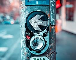 Pedestrian Walk Button on The Street