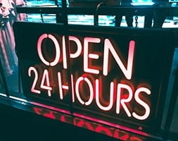 Red Neon Open 24 Hours Signage