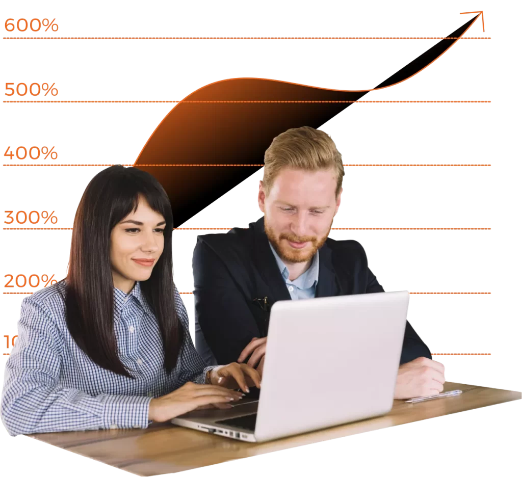 Man and Woman in Business Suit Sitting and Looking at The Laptop