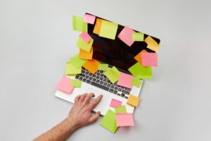 Person Holding with Sticky Notes