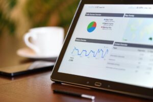 Tablet Showing Website Analytics Report