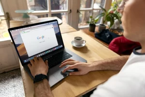 Man Browsing on Google Chrome